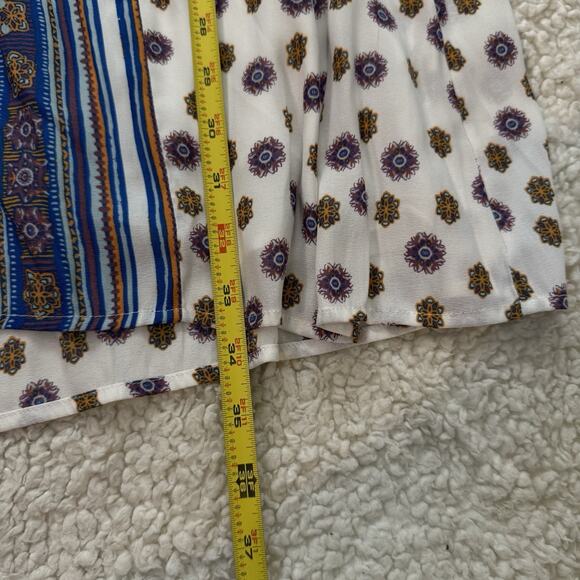 Free People Rain Shine Printed Lace-Up Dress Tunic Women’s Medium Boho Oversized - Picture 5 of 6